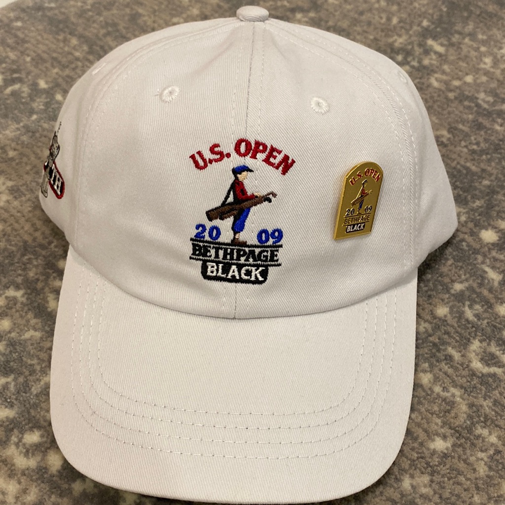 Us Open Bethpage Black White Hat With Us Open Pin Nwot